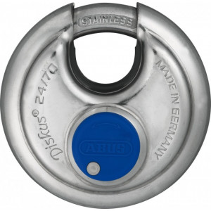Cadenas circulaire haute sécurité inox anti-corrosion pour porte - Niveau de sécurité : 7 ou 8 - Largeur : 50 à 70 mm 