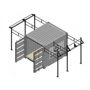 Cage container crossfit gym 2 Rigs outdoor - Espace extérieur pour entraînement crossfit + box mobile