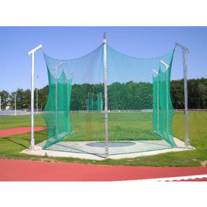 Cage lancer de disque - 7 Poteaux - Métal galvanisé ou Aluminium - Hauteur 4,50 m 