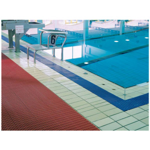 Caillebotis de piscine antidérapant - En PVC souple - Epaisseur : 12 à 14 mm