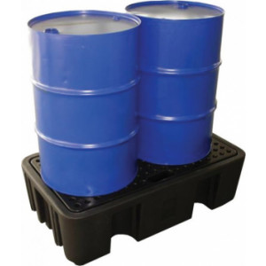 Bac de rétention en polyéthylène - Capacité : pour fûts : 230L à 485L - pour ibc/cuves : de 1120L à 1250L