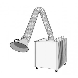 Caisson d'aspiration filtration sur roulettes - Débit : 1500 m³/h - Étages de filtration : pré-filtre métallique - filtre F5 - Filtre HEPA H13