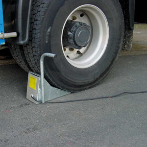 Cale asservie pour roue camion - Fonctionnement automatique