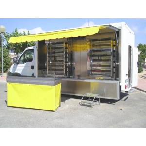 Camion rôtisserie de volaille - Véhicule ambulant pour foires et marchés