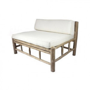 Canapé de style rustique - Canapé deux places de style rustique en bois et coussins