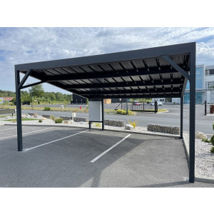 Carport photovoltaique avec borne de recharge pour véhicules électriques - Nombre de places : 2