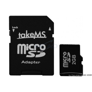 Carte mémoire Micro SD 2GO adaptateur - Carte mémoire Micro SD  -  2GO adaptateur SD