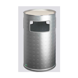 Cendrier en aluminium - Capacité : 69,2 L - Dimensions : H.750 x Ø 420 mm - Poids : 8,8 kg