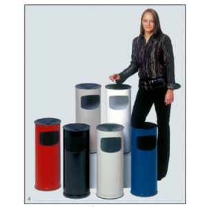 Cendrier poubelle acier galvanisé - Capacité : 17 L - Dimensions : H.610 x Ø 250 mm - Poids : 5 kg