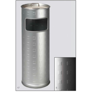 Cendrier poubelle alu - Capacité : 12 L - Finition : Aluminium