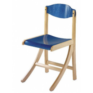Chaise appui sur table pour cantine - Taille 6 - Structure en hêtre massif - Assise et dossier multiplis de hêtre vissé