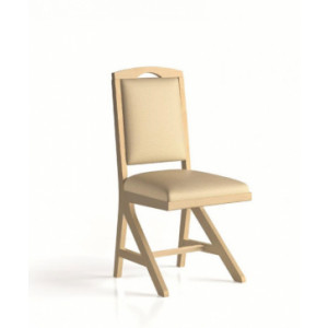 Chaise appui sur table pour restaurant  - Hauteur d'assise : 460 mm - Structure en bois - Dos et assise garni