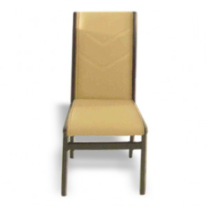 Chaise avec dossier en simili cuir - Structure en bois