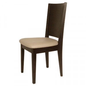 Chaise bois pour restaurant à assise rembourrée - Chaise en bois exotique