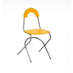 Chaise cantine appui sur table - Tailles : 1 à 6 - Assise et dossier hêtre - Piètement tube aluminium rond Ø 25 mm
