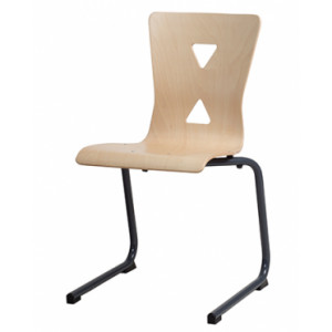 Chaise cantine coque en hêtre multiplis - Taille 6 - Coque en hêtre - Piètement tube acier ou aluminium 
