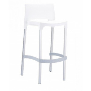 Chaise de bar GIO polypropylène - Hauteur d'assise : 75 cm – Polypropylène - Coloris assise : blanc ou noir