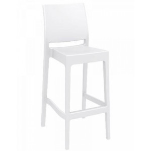 Chaise de bar NOVA en polypropylène - Polypropylène – Hauteur d'assise : 75 cm - Coloris blanc ou noir - Empilable