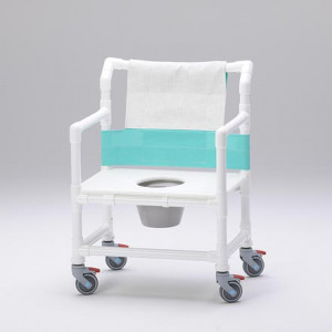Chaise de douche / toilette - Charge maximale 250 kg - Assise en plastique avec ouverture centrale