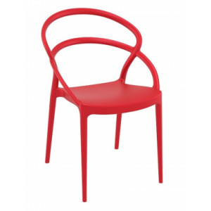 Chaise empilable modèle PIA en polypropylène - Hauteur d’assise 45 cm - Polypropylène - Coloris : gris, noir, rouge ou blanc