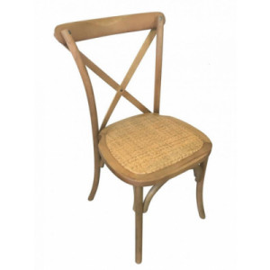 Chaise de réception bistrot  - Hauteur d'assise : 46 cm - Bois de hêtre vernis clair, vernis ou effet vieilli - Empilable