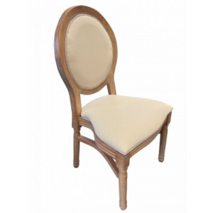 Chaise de réception en bois cérusé empilable  - Hauteur d'assise : 45 cm - Structure bois - Assise et dossier rembourrés 