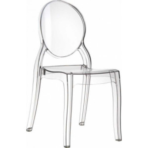 Chaise de réception transparente Elizabeth - Polycarbonate - Hauteur d'assise : 46 cm - Couleur Blanche, Noire ou Transparente - Lot de 4