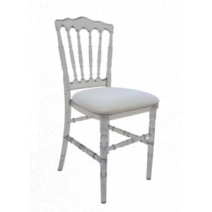 Chaise de réception Napoléon - Hauteur d'assise : 45 cm - Polycarbonate transparent - Couleur : blanc ou noir 