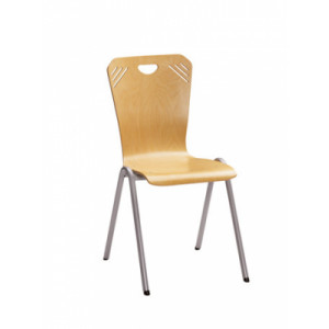 Chaise de réunion coque bois - Taille 6 - Coque bois en hêtre - 4 pieds ou Appui sur table