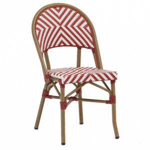 Chaise de terrasse en aluminium pour restaurant - Dimensions de la chaise : L 49 x P 57 x H 88 cm - Structure aluminium - Dos et assise : Polyrotin (polyéthylène)
