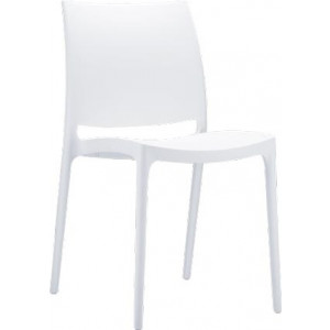 Chaise empilable NOVA en polypropylène - Hauteur d'assise : 46 cm - Polypropylène - Coloris : Blanc