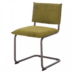 Chaise en acier et tissu - Chaise de style contemporain en acier avec assise et dossier en tissu