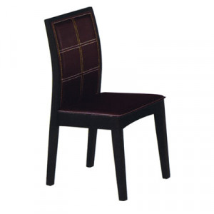 Chaise en bois exotique revêtement simili cuir - CZH-73