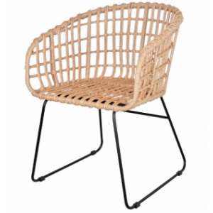 Chaise en rotin artificiel - Dimensions : 59 x 60 x 81 cm