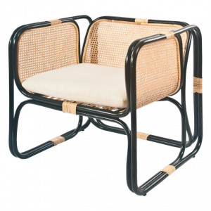 Chaise en rotin avec coussin - Chaise pour restaurant en rotin naturel avec coussin
