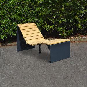 Chaise longue bois acier - Dimensions en mm (LxlxH) : 1880 x 700 x 985