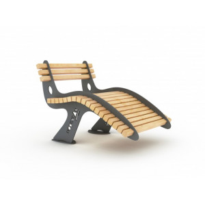 Chaise longue en bois - En pin traité classe IV ou robinier - Dim : 82 x 115 x H.80 cm