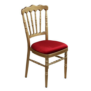 Chaise napoléon assise rouge - Dim ( H x L x P )  : 88 x 39 x 41 cm -Matière assise : tissu