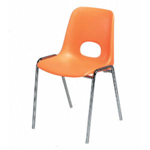 Chaise plastique empilable - Hauteur d'assise : 460 mm - Coque polypropylène pur teinté dans la masse, classée M2