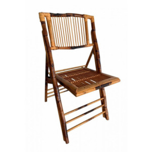 Chaise pliante en bambou - Hauteur d'assise: 45 cm - Structure bois - Finition vernie