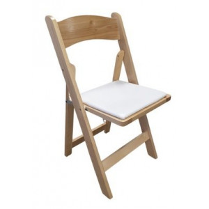 Chaise pliante WEDDING en bois - Hauteur d'assise : 45 cm – Bois de hêtre vernis - Lot de 4