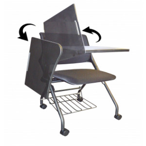Chaise scolaire mobile multimédia - Chaise multimédia (empilable et rabattable) - Arastand Cross