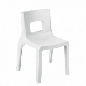 Chaise empilable pour restaurant - Hauteur assise : 46 cm – Polyéthylène - Blanc