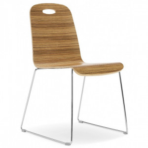 Chaise pour restaurant en bois ergonomique - Structure : Multiplis plaqué chêne blanchi, teinté wengé, zebrano, ébène ou en finition stratifié