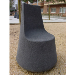 Chaise public en béton - Dimensions : Ø600 x H.850 mm – Assise : 440 mm – A fixer à la surface 