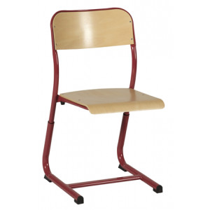 Chaise réglable simple galbe - Réglable en tailles 4, 5 et 6 - Assise et dossier en hêtre