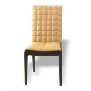 Chaise rembourée pour restaurant - Assise et dossier en simili-cuir couleur beige