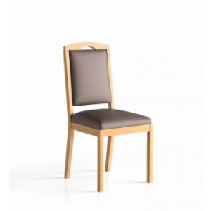 Chaise restaurant en bois  - Hauteur d'assise : 460 mm - Structure bois - Dos et assise garni 