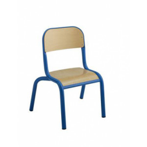 Chaise scolaire à piétement monobloc - Tailles 1 à 4 - Structure tube acier - Ø 25 mm Assise et dossier en hêtre