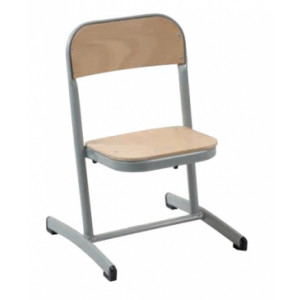 Chaise scolaire fixe appui sur table - Tailles 1, 2 et 3 - Assise et dossier en hêtre 